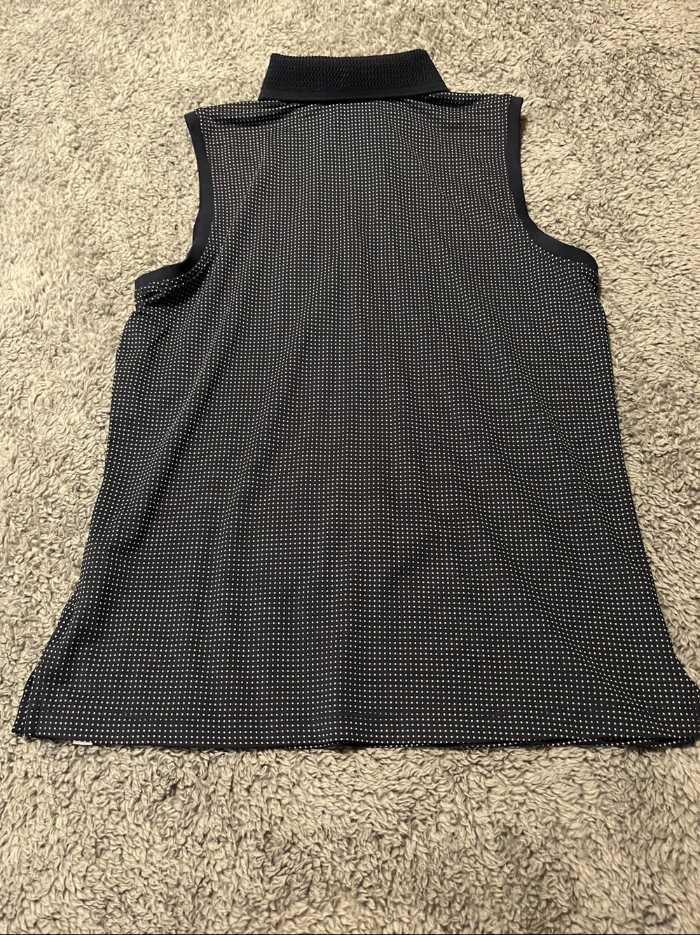 Lady Hagen Navy Knit Polo Top with White Stitch Detail - Picture 8 of 10
